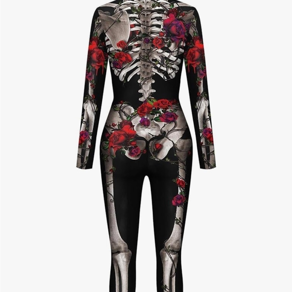 Women's Skeleton and Rose bodysuit - Picture 2 of 9